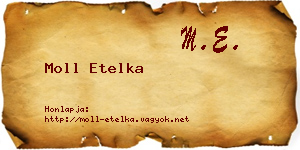 Moll Etelka névjegykártya